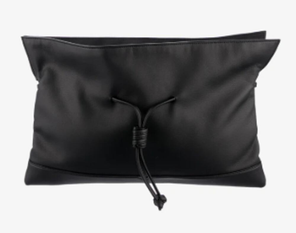 Von Holzhausen Black Zippered Clutch Vegan Leather Oversized Pouch